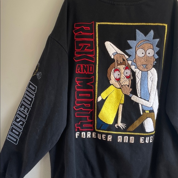 Rick and Morty Black Graphic Men's Sweater Size S - Picture 6 of 7